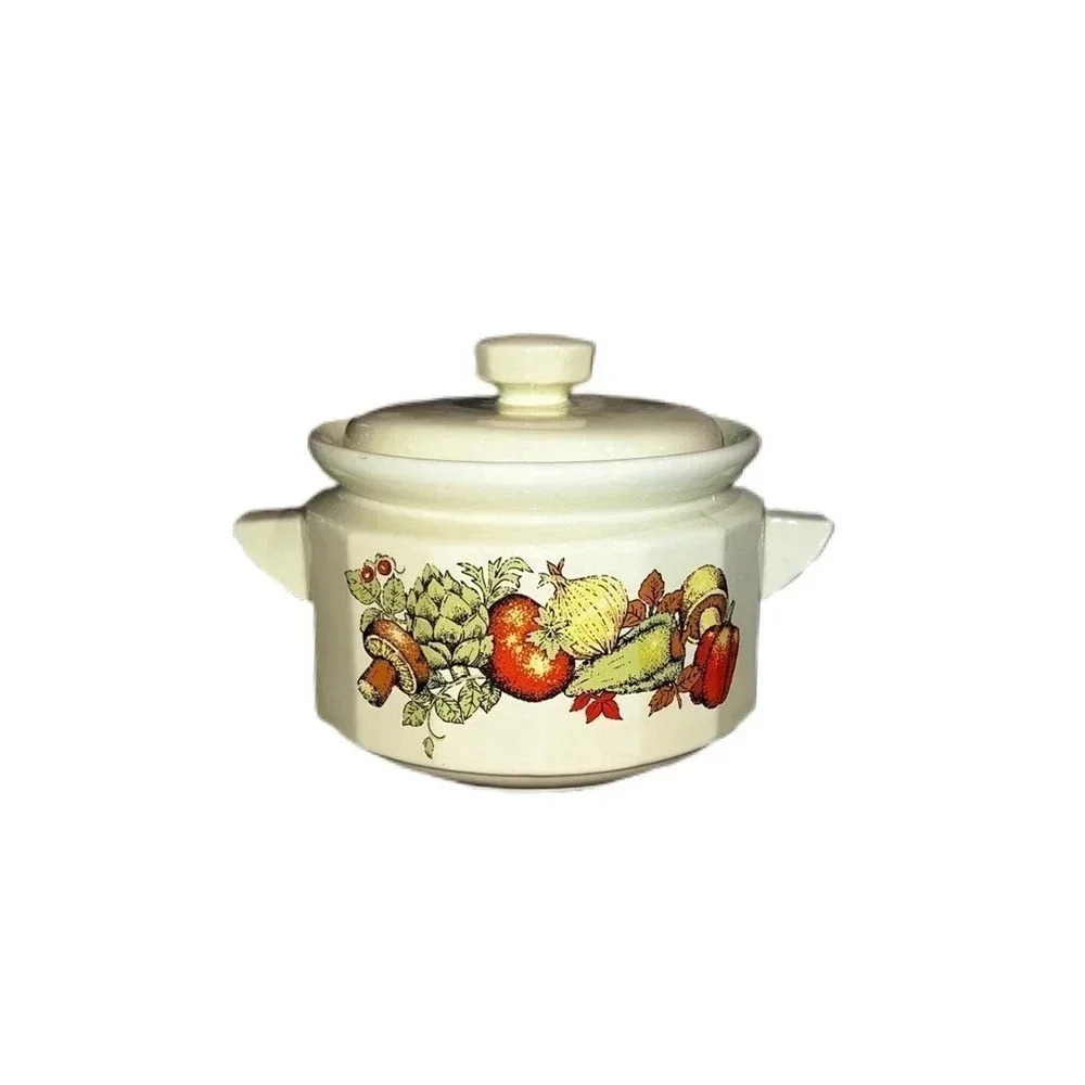Vintage Ceramic Mushroom Vegetable Crock With Lid